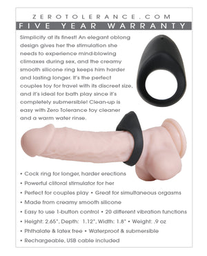 Zero Tolerance Zero Tolerance Night Rider Cock Ring - Black - Image 4
