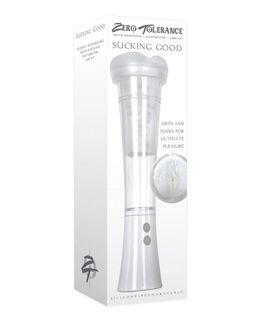 Zero Tolerance Zero Tolerance Sucking Good Rechargeable Vibrating Pump - White/Clear