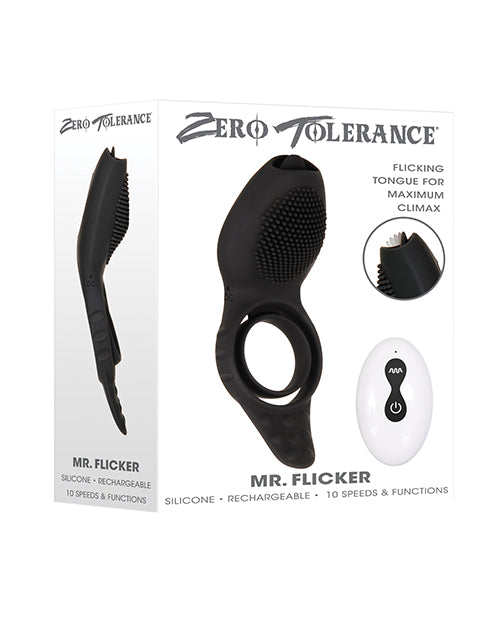 Zero Tolerance Zero Tolerance Mr. Flicker Vibrating Cock Ring - Black
